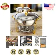 Elegant 2 Pack 5QT Stainless Steel Buffet Chafing Dishes Set - Gold & Silver ...