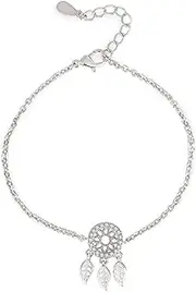 Chain Bracelets,Silver Bracelet,Fashion Bangle,Sterling Silver Bracelet for Women,Ladies 925 Sterling Silver Bracelet Vintage Dreamcatcher Bracelet Ladies Sterling Silver Jewellery (Color : Silver)