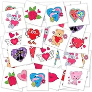 ArtCreativity Temporary Valentines Tattoos for Kids, Pack of 144, Cute Valentine’s Day Tattoos, Valentine Party Favors, Valentines Gifts for Kids, Goodie Bag Fillers, Halloween Treats, Assorted Designs