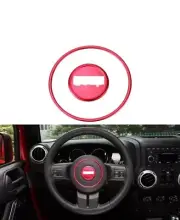 Car Steering Wheel Center Trim Ring Fit 11-16 Jeep Wrangler Compass Patriot Red