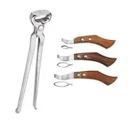 3 Screw Handle Loop Knives (S/M/L) & 14" Hoof Nipper - Complete Hoof Care Set