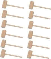 PEPLAYTAL 15Pcs Mini Wooden Hammers for Crab and Lobster Durable Round Mallets for Cake Polished Surface for Hand Training and Easy Shell Opening