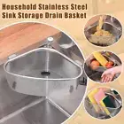 Steel Sink Drain Basket Household Kitchen Triangle Storage Shelf US