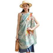 ANYYOU 100% Mulberry Silk Pastel Blue Long Scarf Luxury Brand Women Beach Shawl Wear Swimwear Pashimina Face Shield Foulard