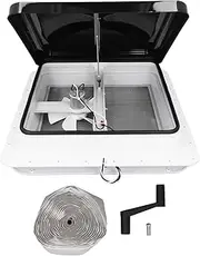 RV Vent Fan, 14 Inch RV Roof Vent with Reversible 12V Fan and 6in Blades, RV Roof Fan Vent, Black Lid RV Roof Vent Fan for RV Trailer Bathroom