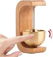 Wood Doorbell Chime, Magnetic Decorative Loud Door Bell, Small Indoor Ornament, Iron Doorbell for Refrigerator, 1.77 * 1.38 * 2.76 inches Home Store Restaurant Entryway Use