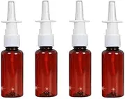 24PCS 30ML 1oz Empty Refillable Amber Plastic Nasal Spray Bottles Fine Mist Tip Sprayers Atomizers Dispensing Cleaners Container For Makeup Water Perfumes Essential Oils Medical