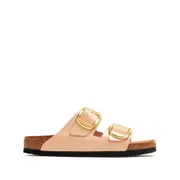 [Birkenstock] Birkenstock Open-toe Slip-on Buckled Leather Sandals 36 IT NEUTRALS