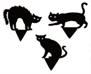 3X Halloween Decorations Black Cat Silhouette Yard Sign Yard Decoration Props
