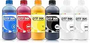 DTF INK Combo Pack 500ML-Premium Direct-to-Film Transfer Ink for PET Film Compatible for Printheads L1800 L805 R1390 4720 I3200 XP600 DX7 DX5 5113(2 White,1 Black,1 Cyan,1 Magenta,1 Yellow)