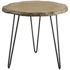 Modern Minimalist Wood Slice Accent Table Round Cross Cut Live Edge Slab Tripod