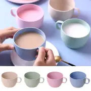 Wheat Straw Plastic Coffee Cups/Reusable Mugs With Handles Un Breakable