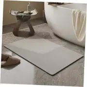 Bath Mat Rug, Rubber Non-Slip Quick Dry Absorbent Thin 16"x24" Light Grey