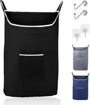 The Fine Living Co. X-Large Hanging Laundry Hamper with over Door Hooks & Adhesi