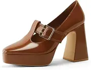 [Coutgo] Womens Chunky Platform Heels T Strap Mary Jane Pumps Buckle Wedding Dress Shoes