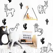 Alpacas Wall Decals - Nursery Decals, Cactus Decals, Alpaca Decals, Llama ga120