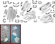 Halloween Decals | Bat Ghost Luminous Window Clings,Removable Night Glow Sticker for Halloween Wall Decoration, Theme, Bathroom