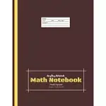 MATH NOTEBOOK - SMALL SQUARE NOTEBOOK - SQUARE GRID NOTEBOOK - AMYTMY NOTEBOOK - 50 PAGES - 7.44 X 9.69 INCH - MATTE COVER