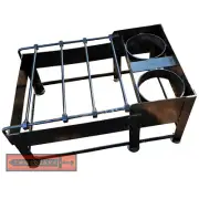 Hand Forged Medieval Cast Iron Flip Grill Campfire Grate Four Adjustable Rungs