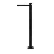 Square Brass Floor Standing Bath Mixer and Spout - Matte Black