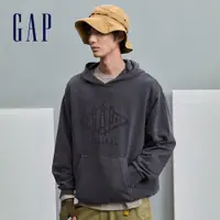 在飛比找蝦皮商城優惠-Gap 男裝 Logo純棉帽T-深灰色(837458)