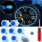 8x Glow in The Dark Car Wheel Tire Tyre Air Valve Stem Caps Cover Accessories