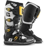 SG-12 Black White Gold Motocross Boots