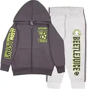 [Warner Bros] Beetlejuice Boys Matching Sets Pullover Hoodie and Pants Fleece Set for Boys 2 Piece Bundle with Graphic Print