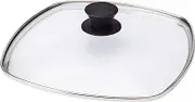Square Glass Lid for Grill Pans - 10.5"-inch/26.67cm/269mm - Fits Lodge - Fully Assembled - Replacement Cover - Oven Safe Reinforced for Skillets - Universal all Cookware: Cast Iron, Stainless, Enamel