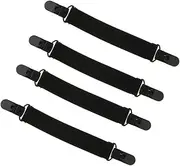 [harayaa] 4Pcs Black Elastic Boot Clips Straps Pant Stirrups with Sturdy Clips Leg Straps Adjustable boot straps clips for Women Men