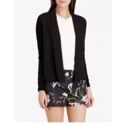NWT Ted Baker Faiyly Woven Front Wrap Black Cardigan Size 2 (Small) Retail $195