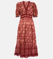 [Ulla Johnson] Ulla Johnson Elli printed cotton midi dress AU 6 red