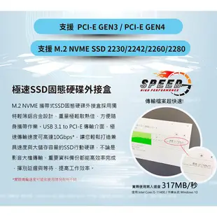 M.2 NVME SSD固態硬碟外接盒(USB 3.1 Type-C) 快速簡易拆裝 免工具安裝 (8.8折)