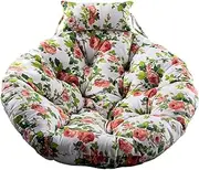 Floral pattern swing cushion garden replacement cushion hanging basket rattan chair cushion can be used for indoor outdoor living room restaurant single double swing egg chair(Color:Red Rose,Size:Diam