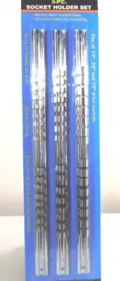 Socket Holder Set 1/4" 3/8" 1/2" Dr Tray Holder Organizer Wall Mount, ASPSH3PB