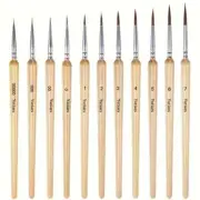 11 Micro Miniature Fine Detail Paint Brushes Ergonomic Watercolour Oil Acrylic