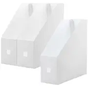 3 Pcs File Rack Storage Box Office Magazine Holder Plastic Files Books Holders