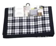 Threshold Blue White Plaid Cotton Table Runner 14 in x 72 in
