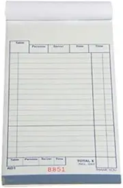 Triplicate Carbonless Wait Book - 100mm - Packet(10) - Café Supplies, Restaurant, Takeaway - Kent Paper