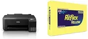 [Epson] EcoTank ET-1810 Wireless Single-Function Printer, Black, C11CJ71502 and Reflex Australian Made Coloured Paper Reflex Yellow Coloured Office Copy Paper, A4, 80g, 500 Sheets, Yellow