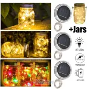 Jar Lid Light Fairy String Solar Powered LED Lights Garden Home Party Decor Lamp