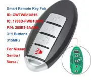 Smart Car Remote Key Fob 4 Buttons 315MHz ID46 for Nissan Sentra Versa