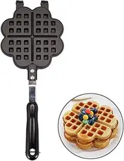 Tamume Stovetop Cast Alluminium Waffle Iron Belgian Heart Waffle Maker Ideal For