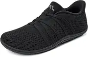 [Sosenfer] Women's Barefoot Shoes - Black, Adult, Women, Slip On, Canvas, Flat Heel, Round Toe, Outdoor, Trail Running, Walking, Lightweight, Minimalist, Athletic Shoes
