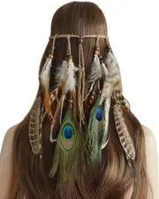 Peacock Indian Feather Headpiece