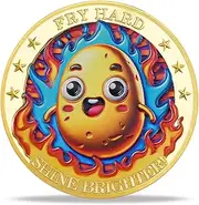 Fire-Roasted Potatoes Challenge Coin | Celebrating Resilience and Personal Growth with Inspirational Tokens and Medallions for Overcoming Life's Challenges | Ideal Gifts for Women & Men