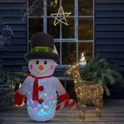 Inflatable Christmas Snowman With Disco Light 1.2M Xmas Decoration Outdoor
