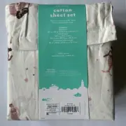 Pillowfort Mermaid Print Cotton Sheet Set Size Full 220 Thread Ct New With Tags