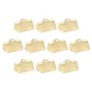 20Pcs Ribbon End Crimp Clamps, 10mm Pinch Cord End Clasps for DIY Making, Gold
