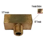 Pipe Tee 1/8" NPT Female to Metric M10 M10X1 M10X1.0